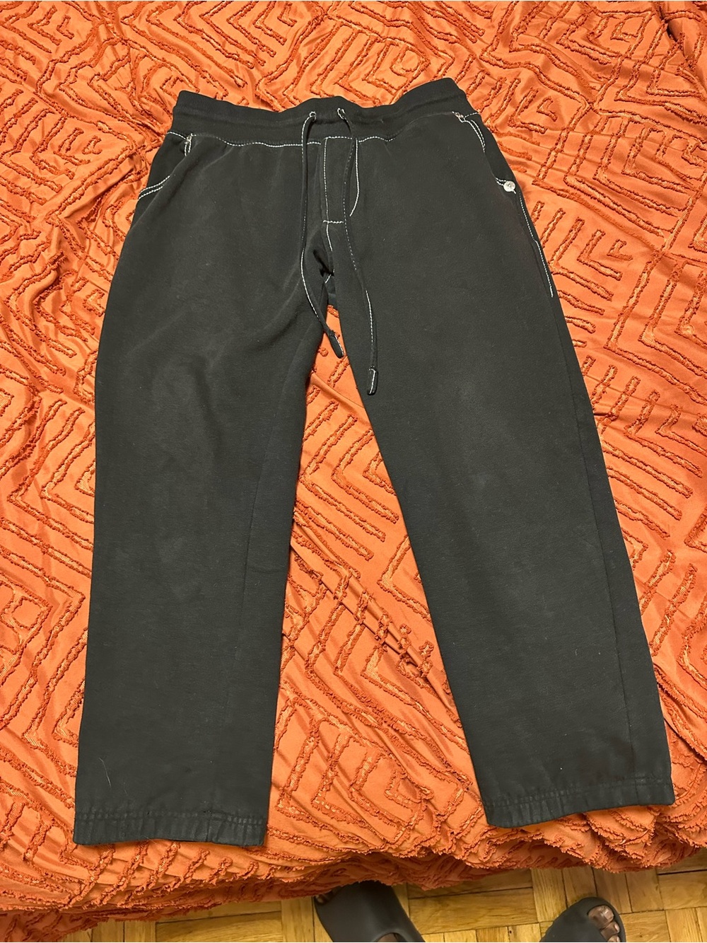 True Religion Black Men's Jogger Sweatpants with Drawstring